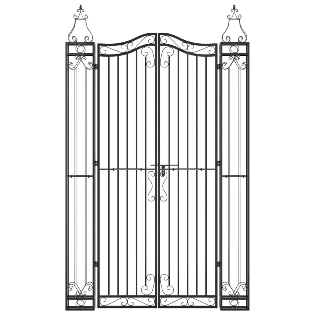 Black Wrought Iron Garden Gate for Home Use