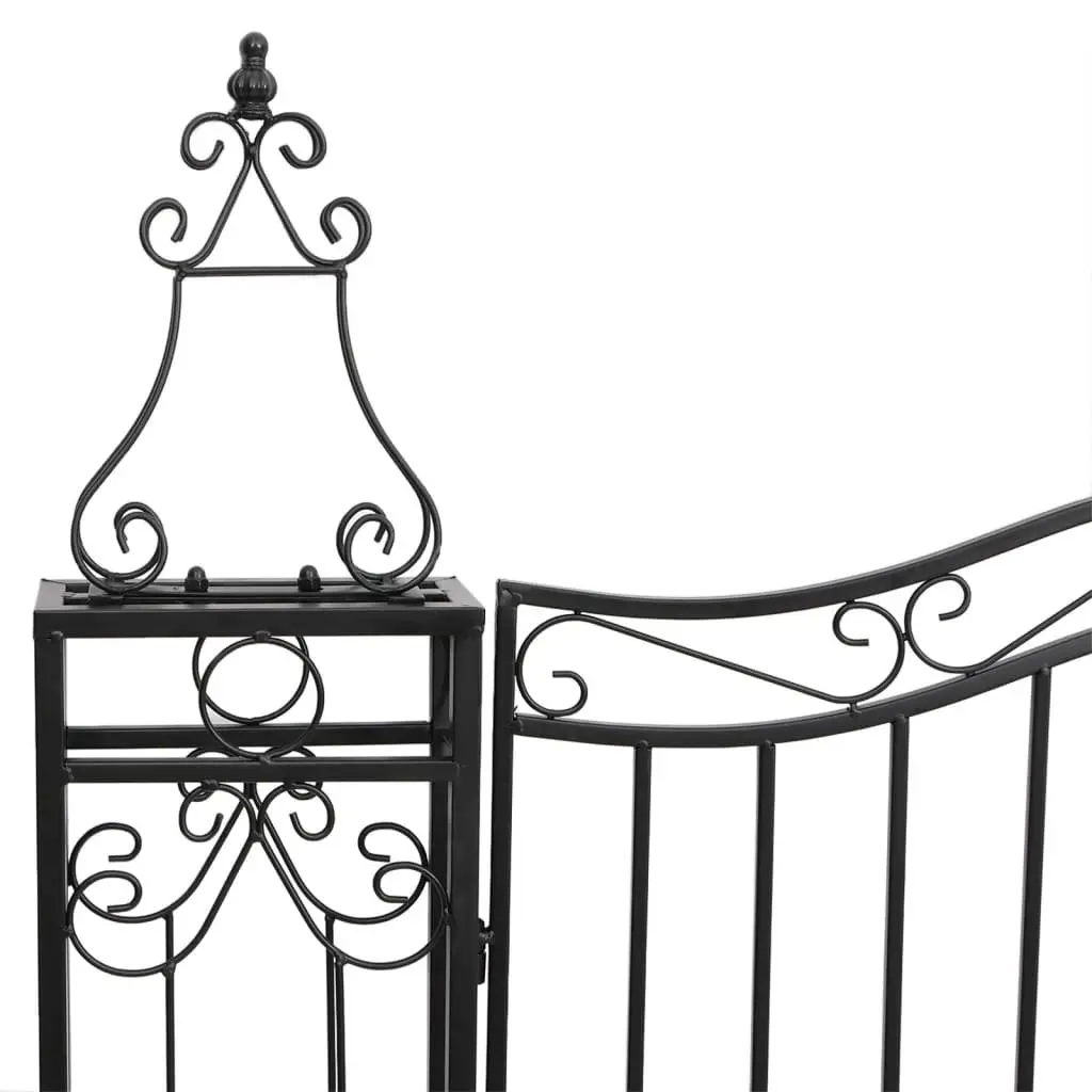Black Wrought Iron Garden Gate for Home Use