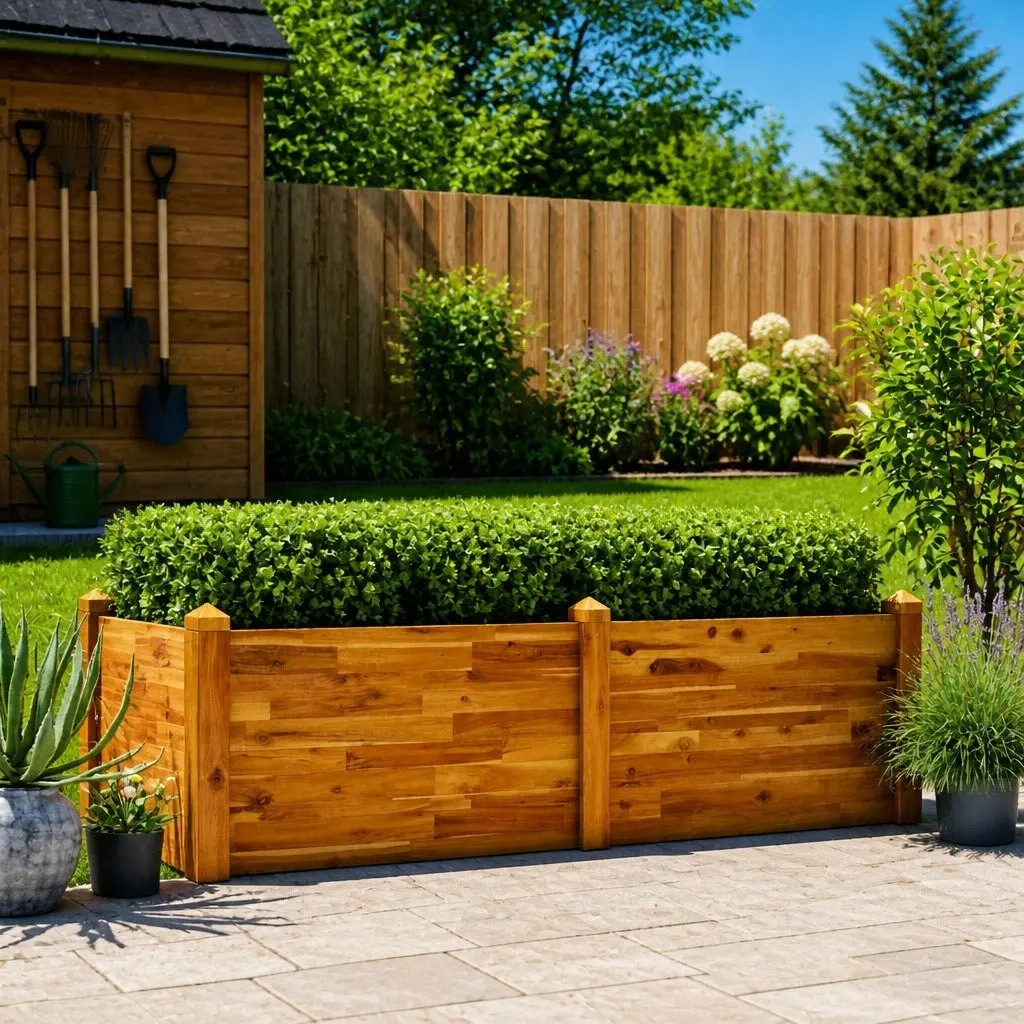 Raised Garden Bed Acacia Wood Stackable 160 x 60 x 44 cm Brown
