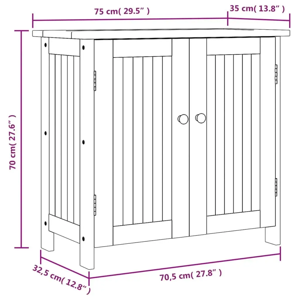 Solid Acacia Garden Cabinet for Home Use