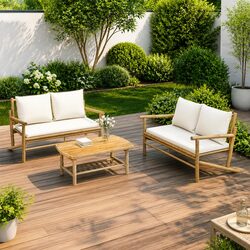 Perfectly Suited for Outdoor Gatherings: Bamboo Lounge Set