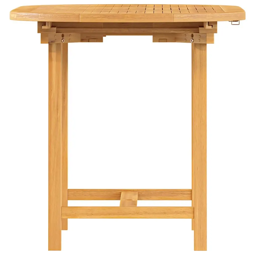 Extending Garden Table Solid Teak Wood 110-160x80x75cm Brown Outdoor Dining Patio