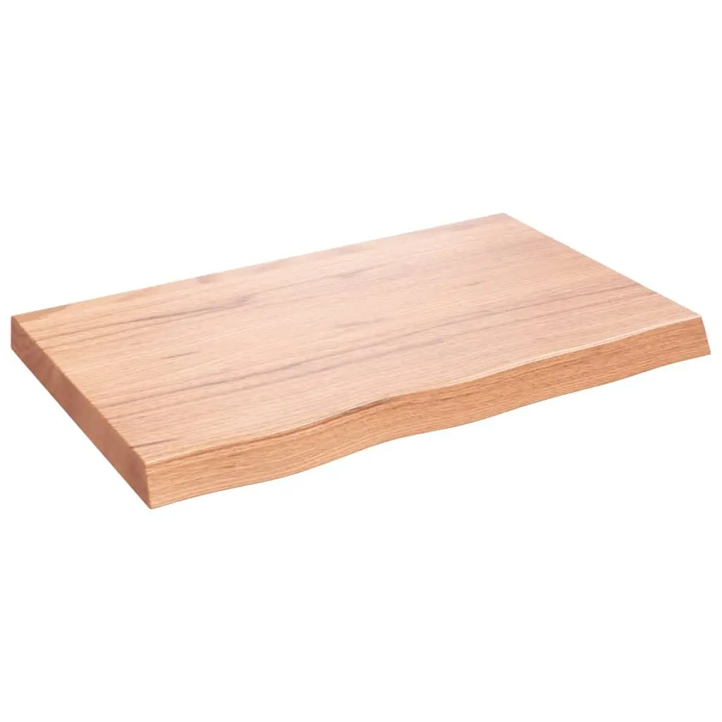 Wall Shelf Handmade Rustic Light Brown Solid Oak Wood 80x50cm Storage Ledge