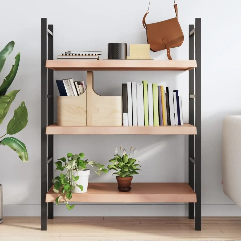 Wall Shelf Handmade Rustic Light Brown Solid Oak Wood 80x50cm Storage Ledge