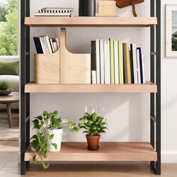 Wall Shelf Solid Oak Wood Light Brown Rustic Storage Floating Ledge 100x50cm