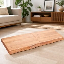 Wall Shelf Light Brown Treated Solid Oak Wood 120x50cm Rustic Storage Ledge