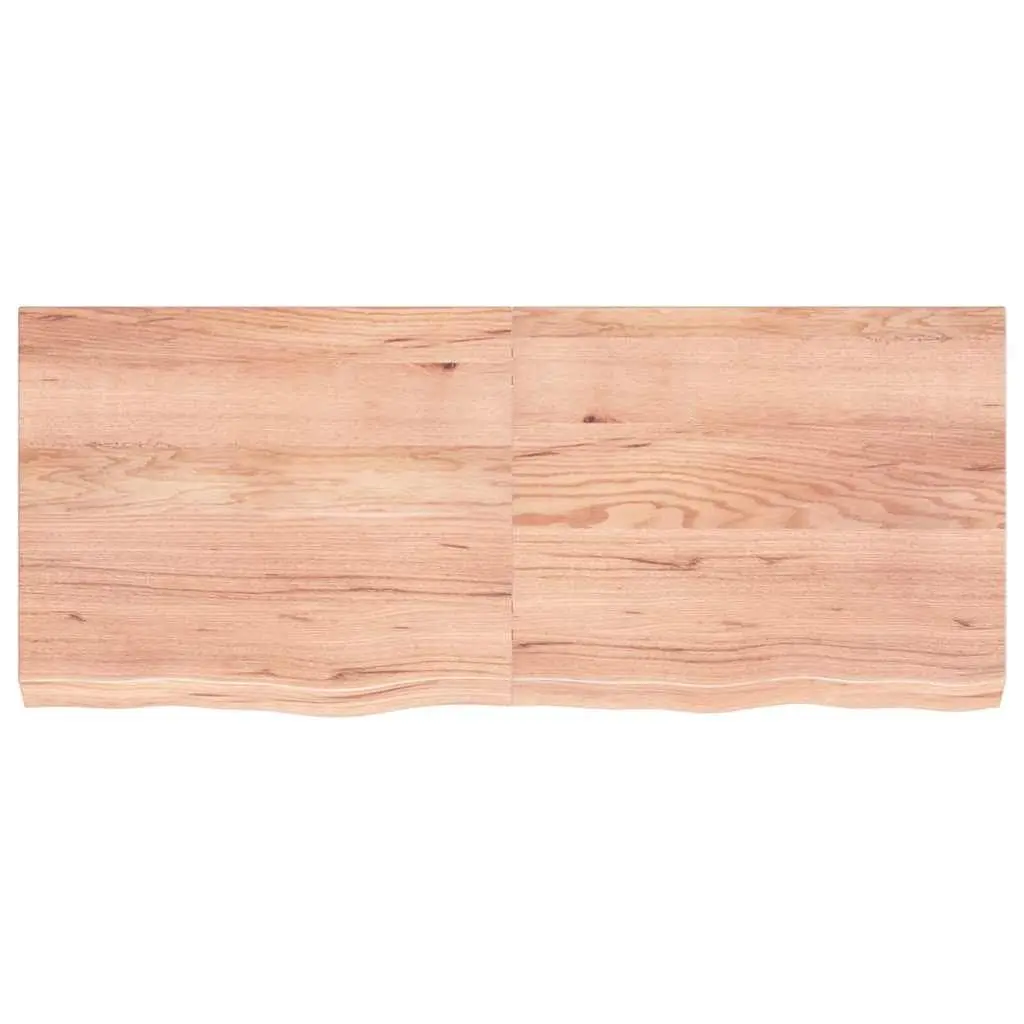 Wall Shelf Rustic Solid Oak Wood Light Brown 120x50cm Handmade Live Edge Storage Ledge