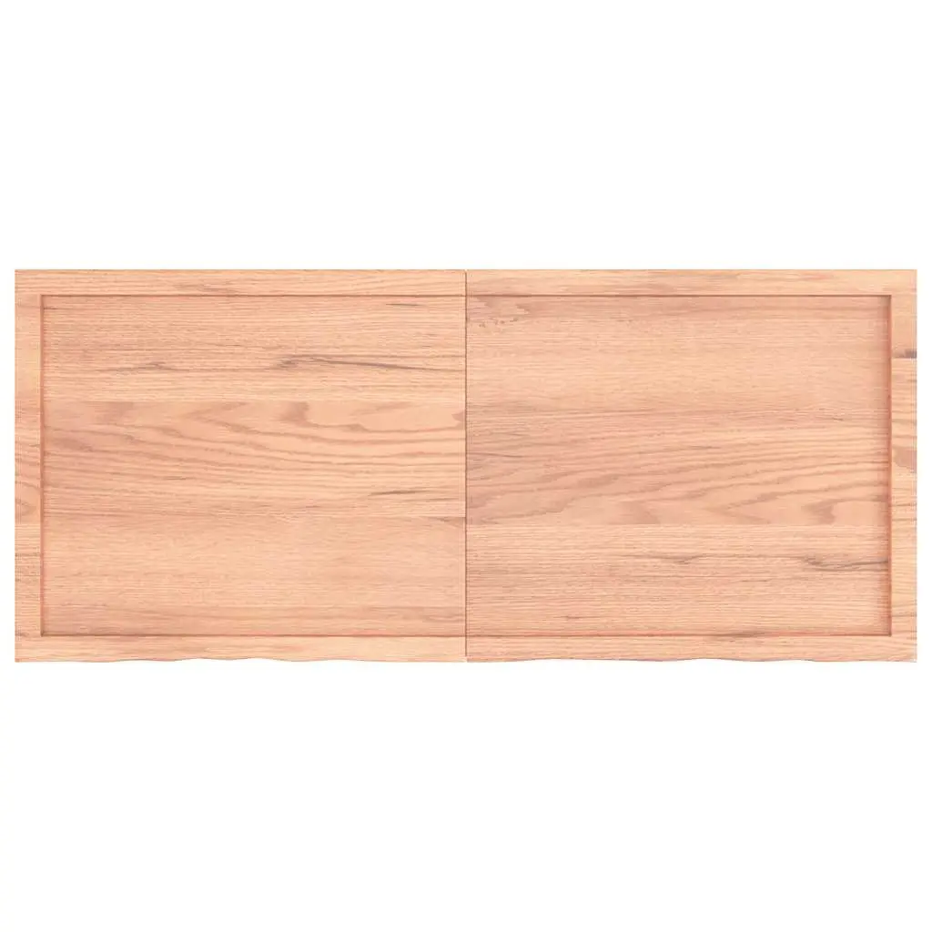 Rustic Wall Shelf Handmade Solid Oak Wood 140x60cm Brown Live Edge Storage