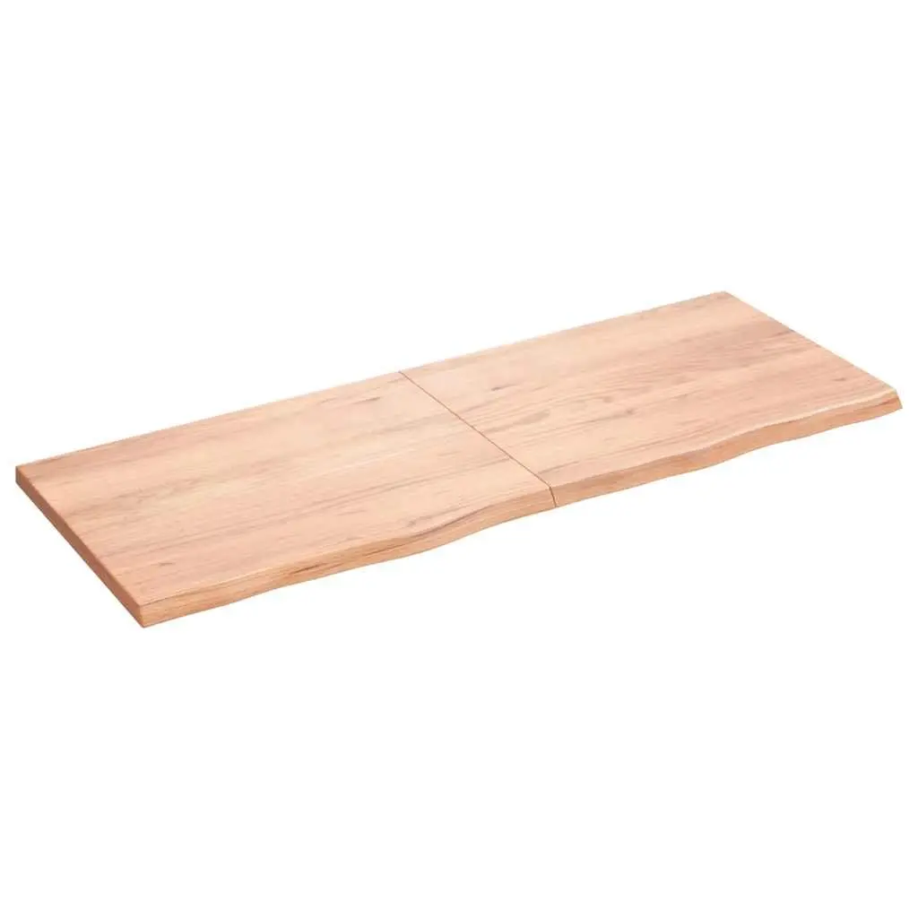Wall Shelf Light Brown 160x60cm Solid Oak Wood Rustic Handmade Folding Storage