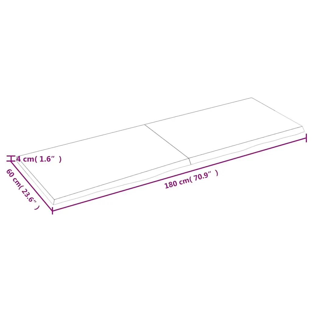 Wall Shelf Solid Oak Wood Rustic Folding 180x60cm Brown