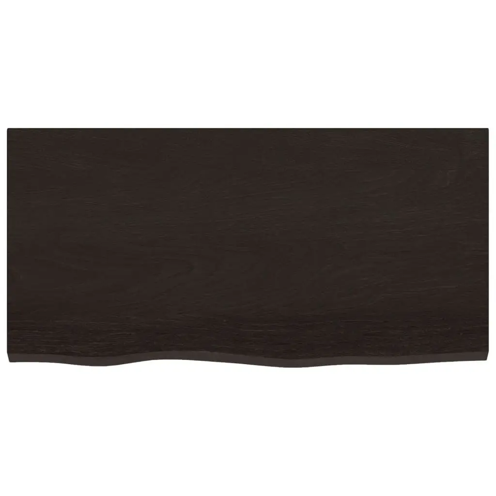 Wall Shelf Solid Oak Wood 80 x 40 cm Dark Brown Rustic Floating Ledge