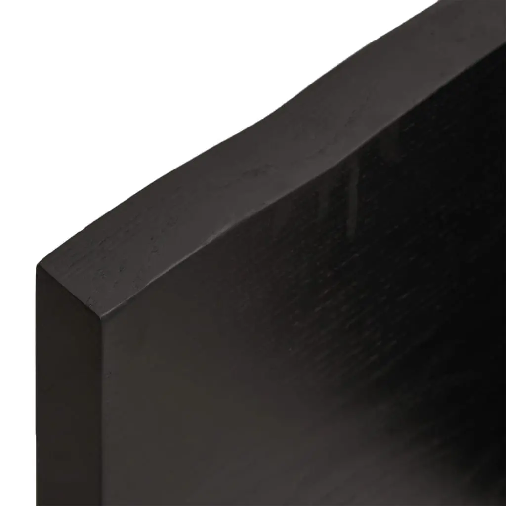 Wall Shelf Solid Oak Wood 80 x 40 cm Dark Brown Rustic Floating Ledge
