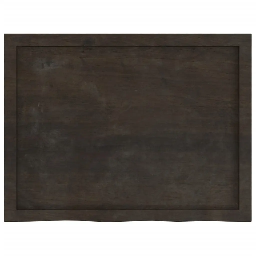 Wall Shelf Handmade Live Edge Solid Oak Wood Dark Brown Compact Storage 80x60x26cm