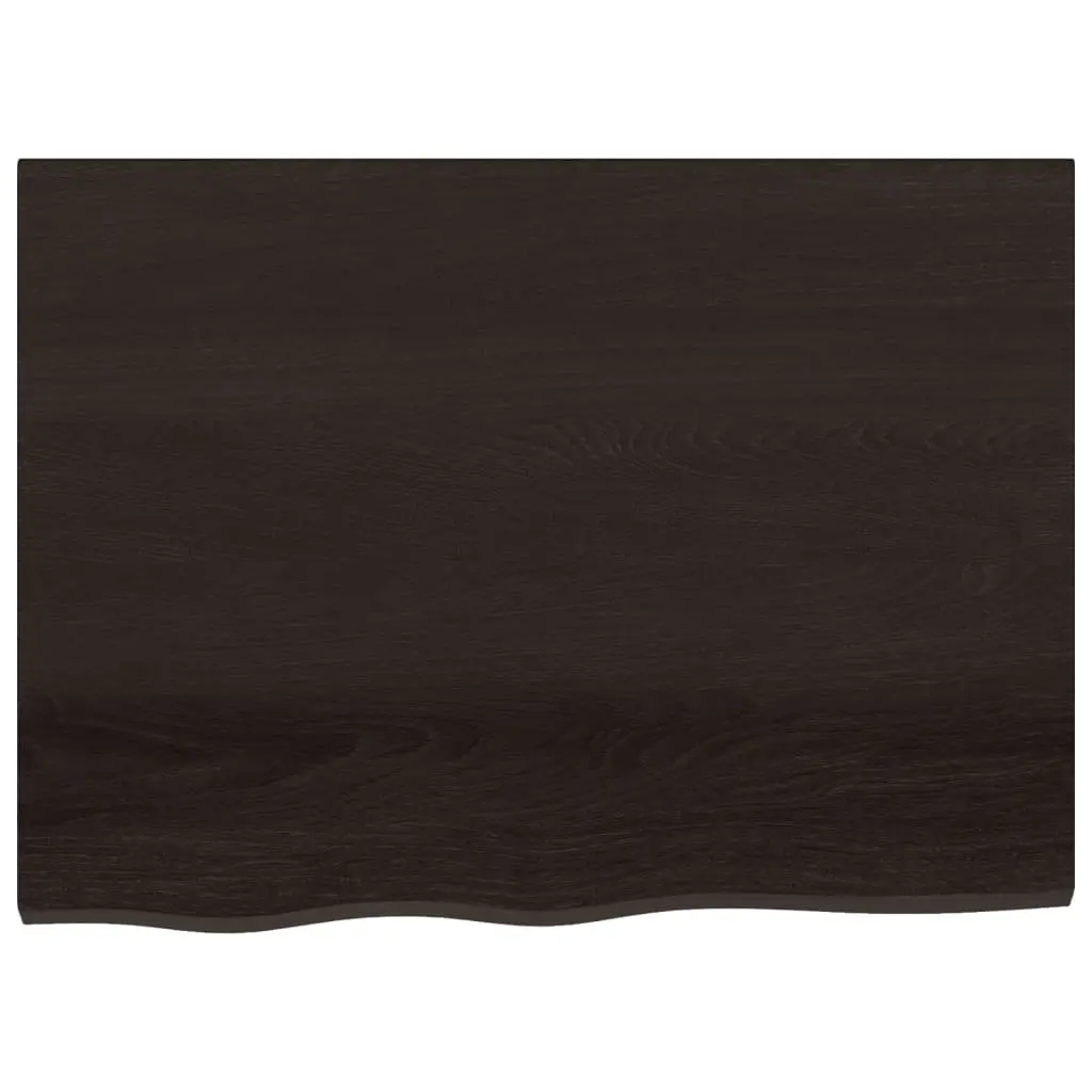 Wall Shelf Handmade Live Edge Solid Oak Wood Dark Brown Compact Storage 80x60x26cm