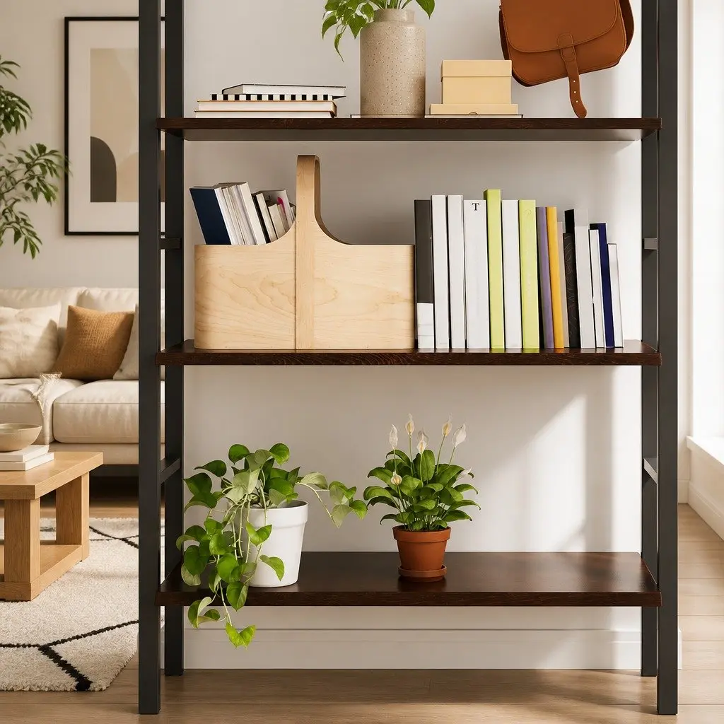 Wall Shelf Solid Oak Dark Brown Rustic Handmade Live Edge 100 x 50 x 2 cm