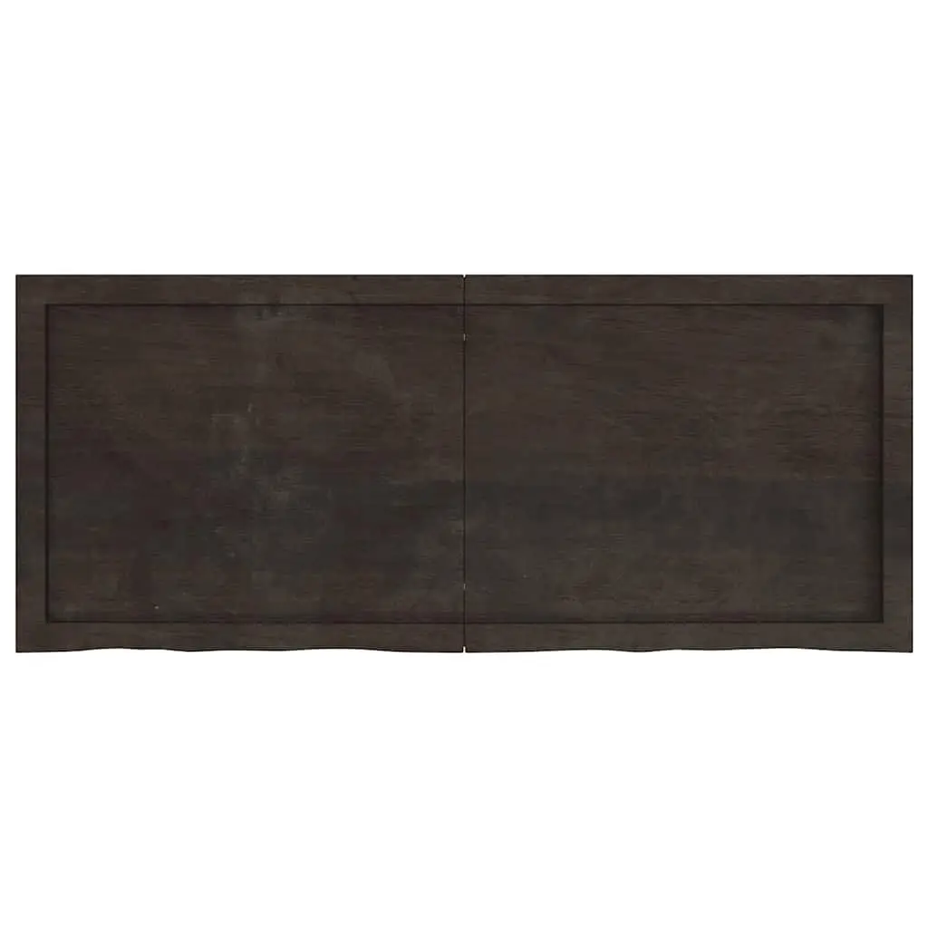 Rustic Wall Shelf Folding Unit Solid Oak Wood Dark Brown 120x50cm