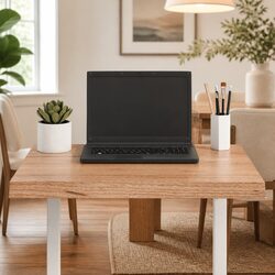 Solid Oak Wood Table Top 60x60cm Live Edge Brown Treated Handcrafted Tabletop