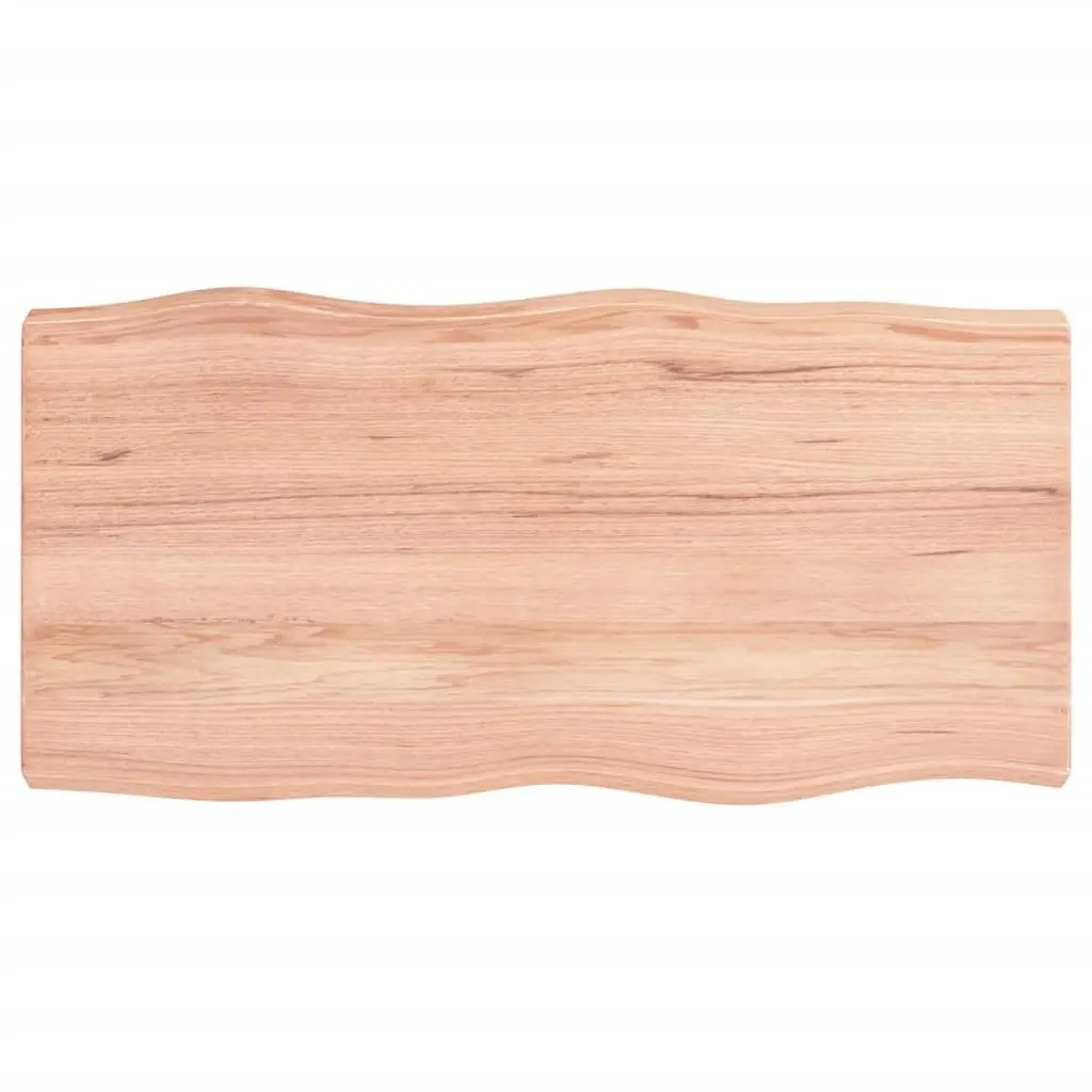 Brown Live Edge Table Top Solid Oak Wood 80x40cm Replacement Board DIY