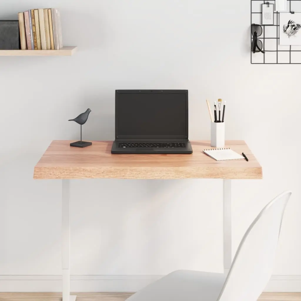 Wooden Table Top Live Edge Solid Oak Brown Treated Tabletop Replacement Board