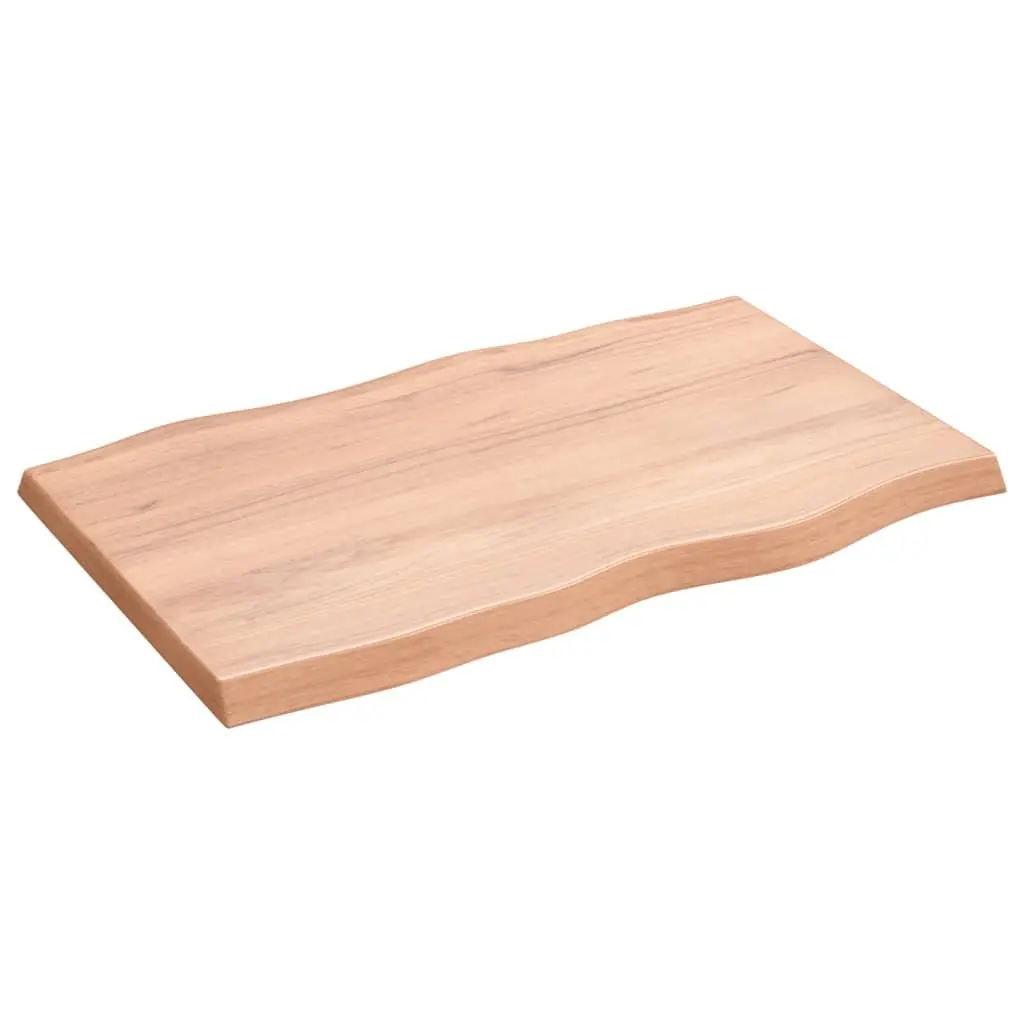 Wooden Table Top Live Edge Solid Oak Brown Treated Tabletop Replacement Board