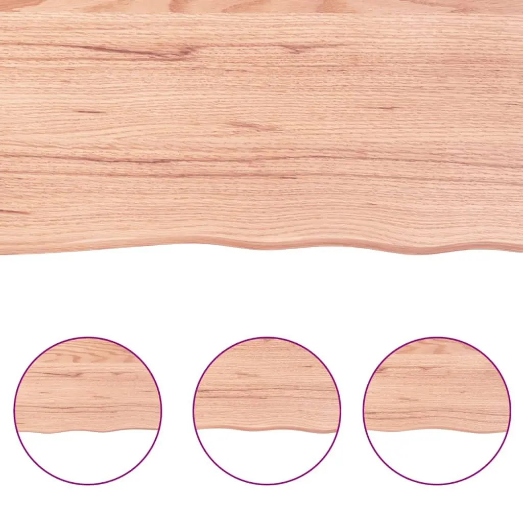 Wooden Table Top Live Edge Solid Oak Brown Treated Tabletop Replacement Board