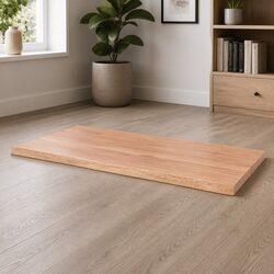 Versatile Solid Oak Live Edge Table Top 80x60x2 cm