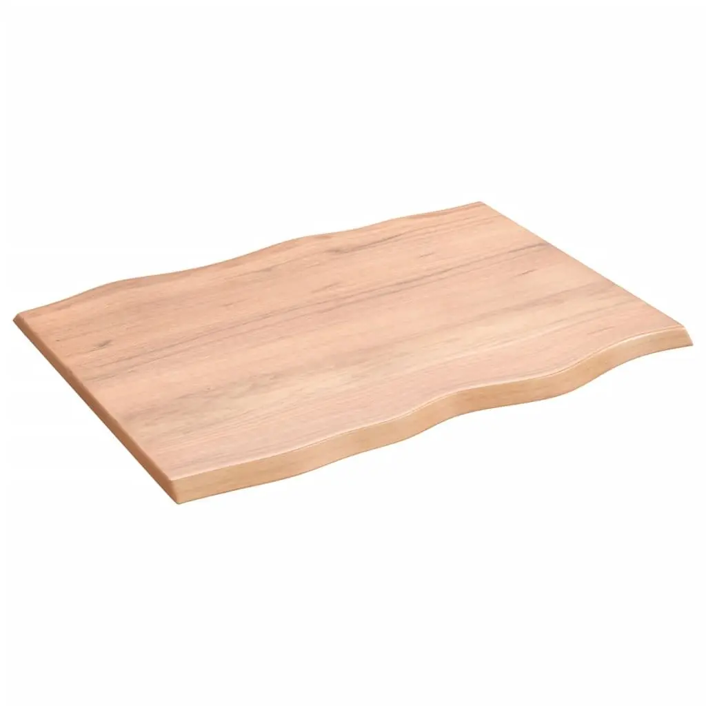 Solid Oak Live Edge Table Top Brown 80x60x2 cm Treated Wood