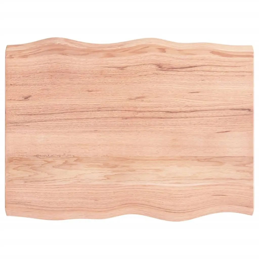 Oak Wood Table Top Replacement Brown Live Edge 80x60cm Dining Surface