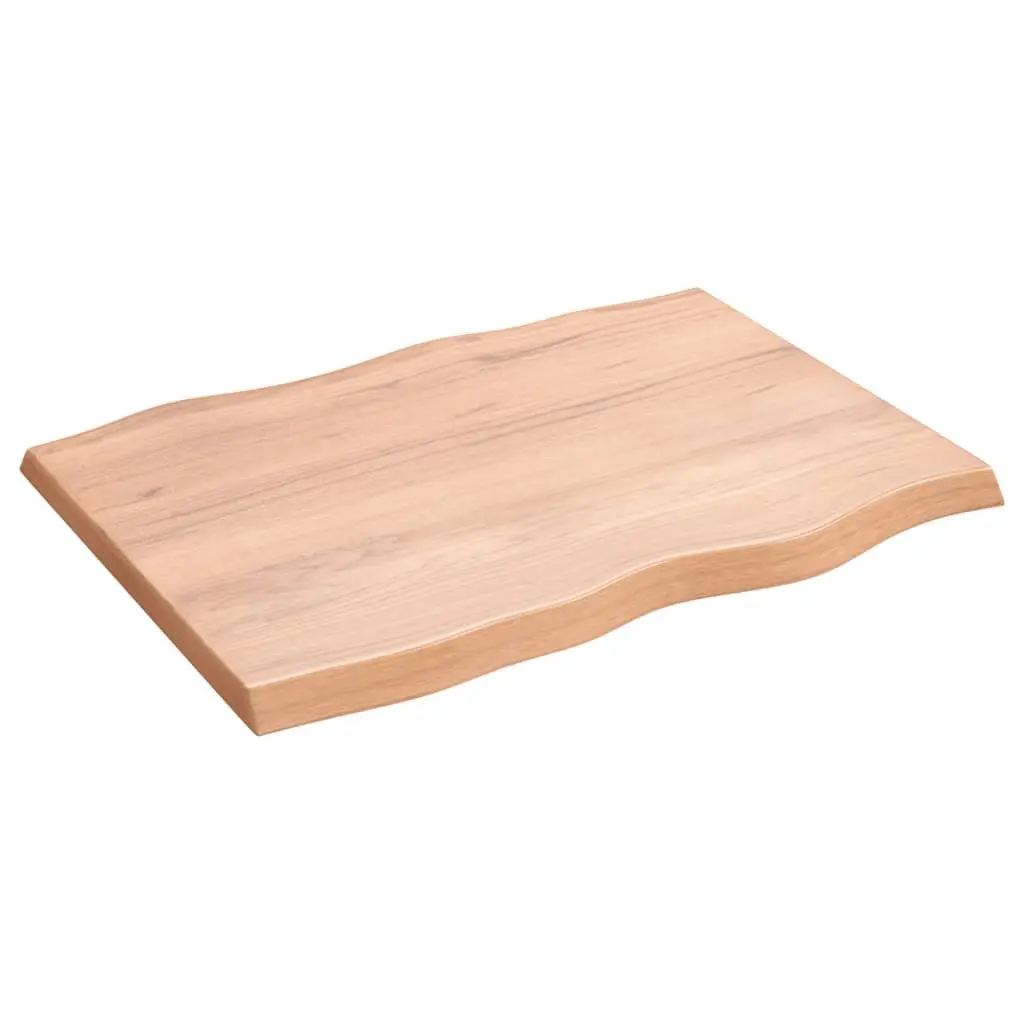 Oak Wood Table Top Replacement Brown Live Edge 80x60cm Dining Surface