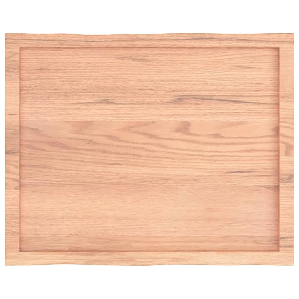 Oak Wood Table Top Replacement Brown Live Edge 80x60cm Dining Surface
