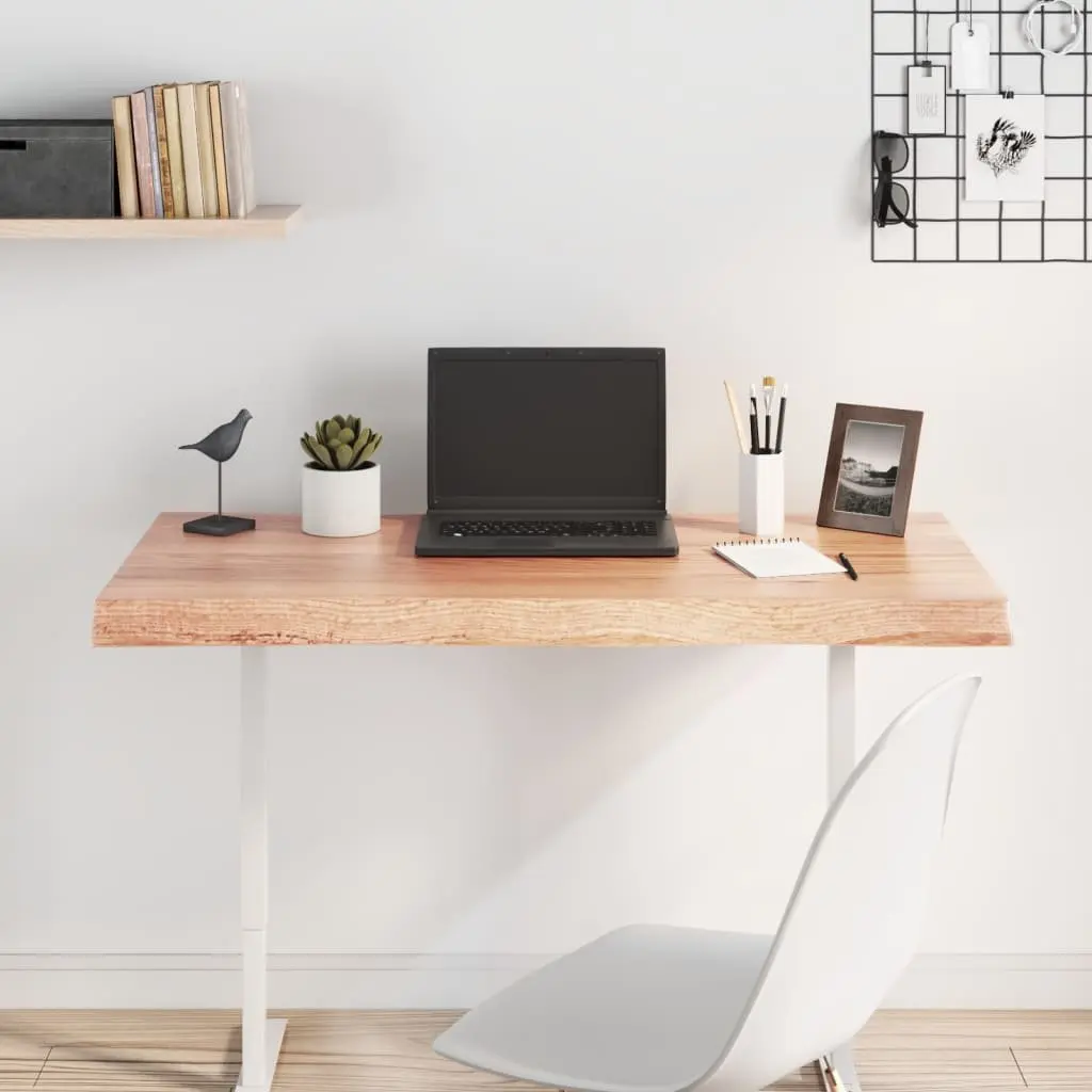 Live Edge Brown Oak Tabletop 100x60cm for Home Use