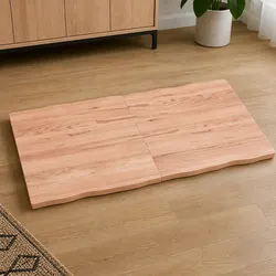 Versatile Solid Wood Table Top with Live Edge, Foldable Brown Surface