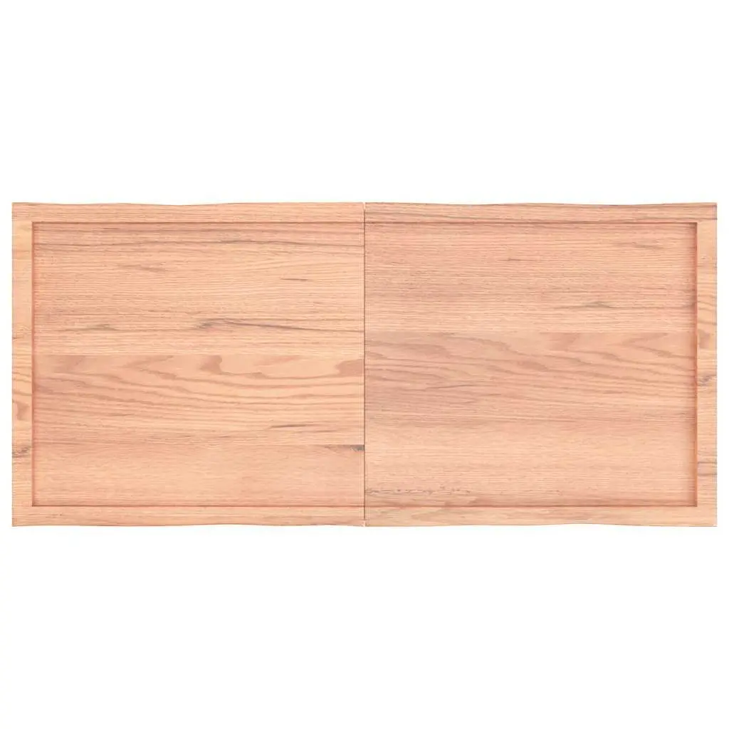 Foldable Table Top Live Edge Solid Oak Wood Light Brown 140x60cm Handcrafted