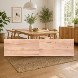 Wooden Table Top Light Brown 160x40cm Solid Oak Live Edge Foldable Replacement