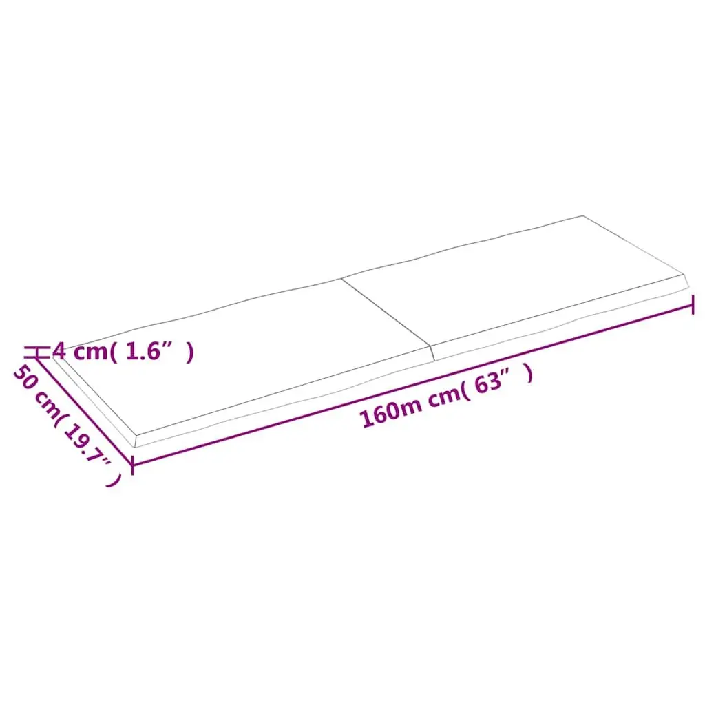Solid Oak Table Top for Home & Office 160x50cm