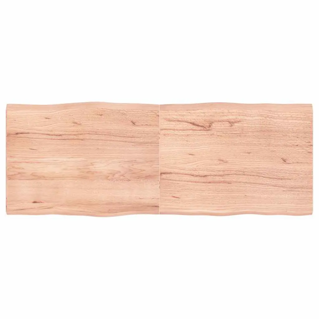 Solid Oak Wood Table Top Live Edge 160x60cm Foldable Treated Brown Tabletop