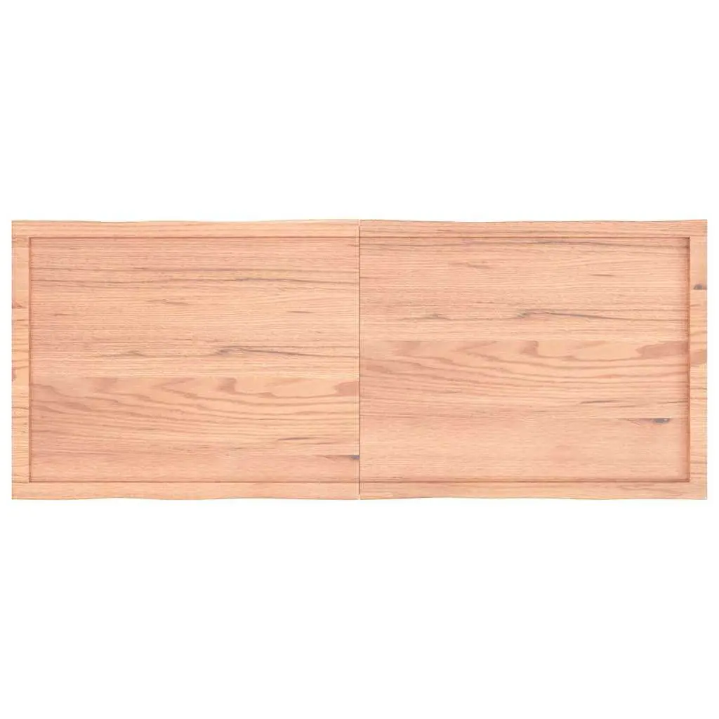 Solid Oak Wood Table Top Live Edge 160x60cm Foldable Treated Brown Tabletop