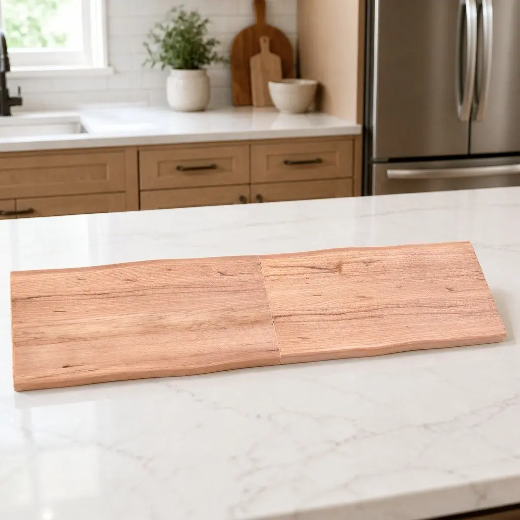 Wooden Table Top Brown Live Edge Solid Oak Folding DIY Replacement Board