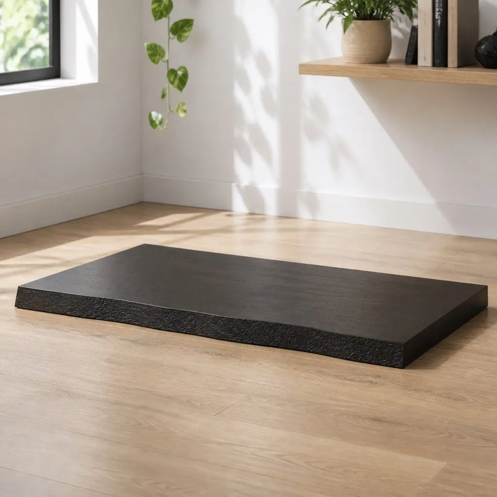 Table Top Dark Brown Solid Oak Wood Live Edge DIY Replacement 80x40 cm