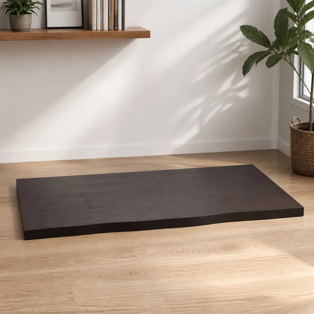 Solid Oak Wood Replacement Board Handcrafted Live Edge Dark Brown 80x60x2cm