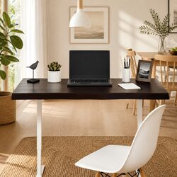 Solid Oak Wood Table Top Live Edge Dark Brown 100x50cm Replacement Treated Board