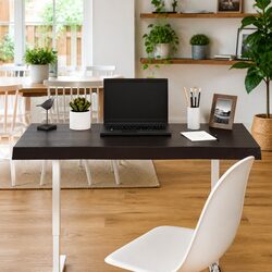 Wooden Table Top Dark Brown 100x50cm Solid Oak Live Edge Handcrafted Replacement
