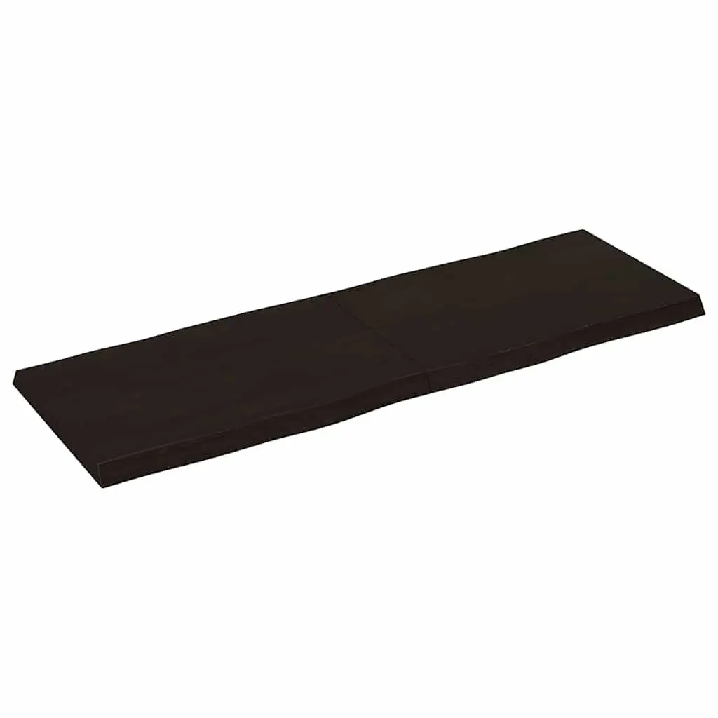 Solid Oak Wood Table Top Dark Brown Live Edge 120x40cm Foldable Replacement