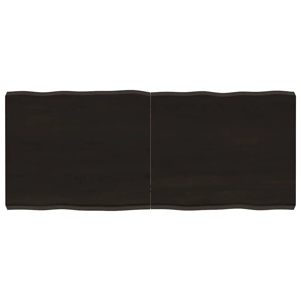 Wooden Table Top Dark Brown 120x50cm Solid Oak Live Edge Treated Foldable