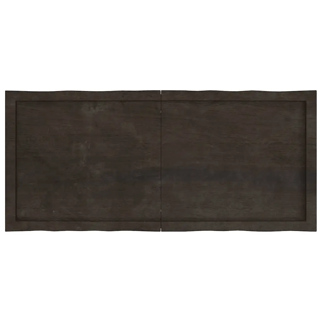 Wooden Table Top Dark Brown 120x50cm Solid Oak Live Edge Treated Foldable