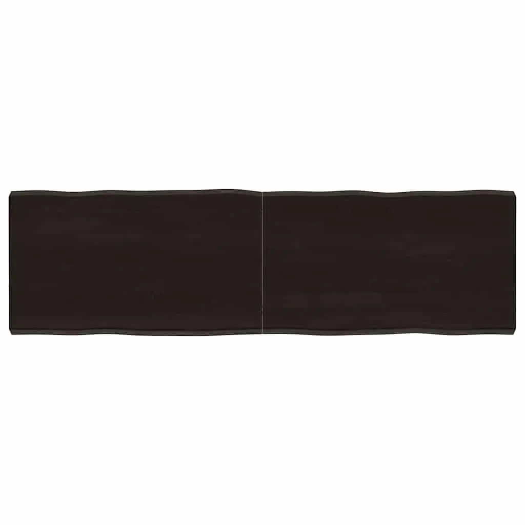 Solid Wood Table Top Dark Brown Live Edge 140x40cm Folding Replacement Board