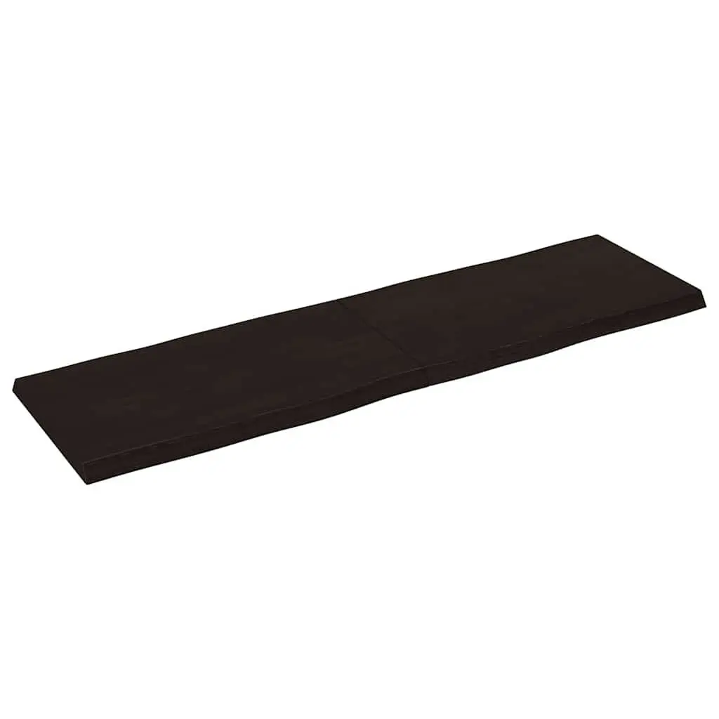 Solid Wood Table Top Dark Brown Live Edge 140x40cm Folding Replacement Board