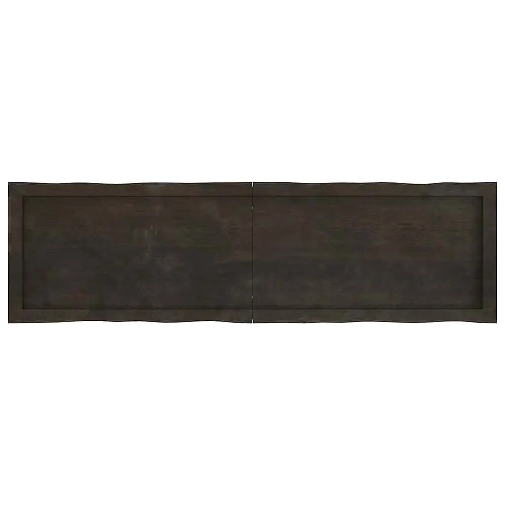 Solid Wood Table Top Dark Brown Live Edge 140x40cm Folding Replacement Board