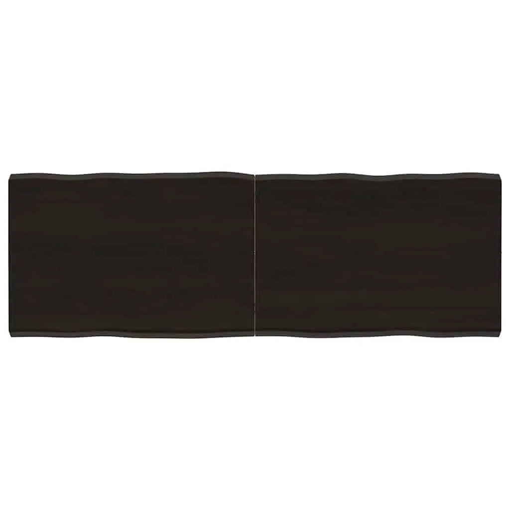 Folding Table Top Dark Brown Solid Oak Wood Live Edge 140x50cm Treated Handcrafted