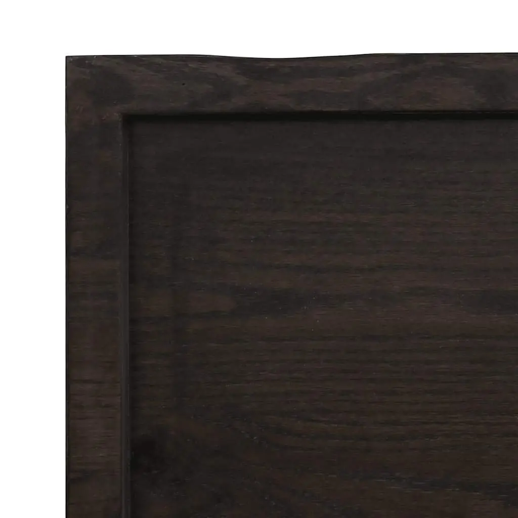 Wooden Table Top Solid Oak Live Edge Foldable 140x60cm Dark Brown